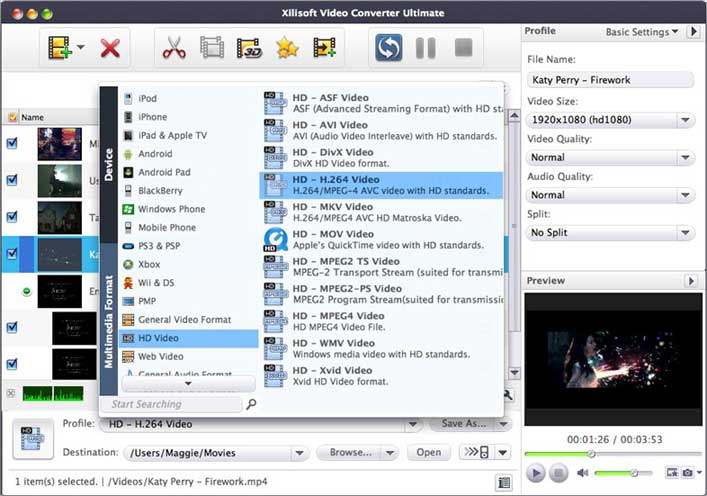 Xilisoft Video Converter for Mac